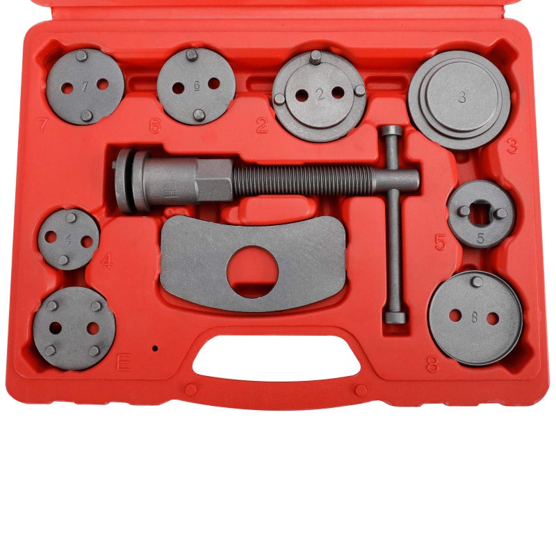 BTSHUB Professional 12pcs Front and Rear Caliper Disc Brake Screw-in Wind Back Rewind and Piston Compression Tool Kit for Brake Pad Replacement - Image 2